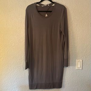 Athleta Criss Cross Open Back Sweatshirt Dress